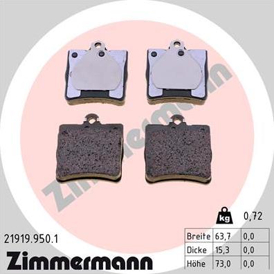 Zimmermann 21919.950.1 - Kit pastiglie freno, Freno a disco autozon.pro