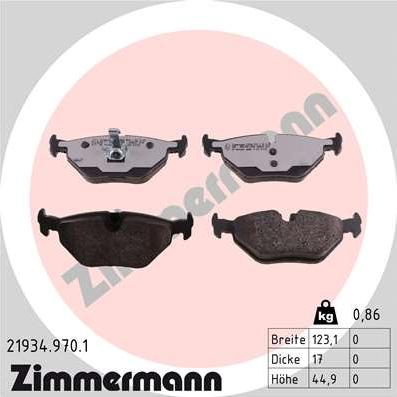 Zimmermann 21934.970.1 - Kit pastiglie freno, Freno a disco autozon.pro