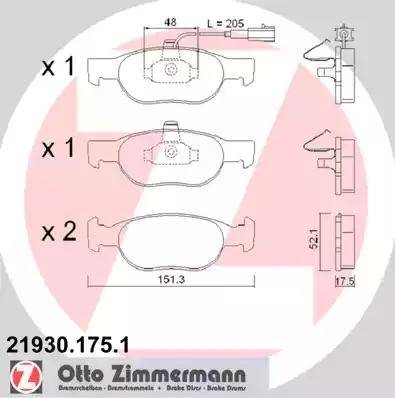 Zimmermann 21930.175.1 - Kit pastiglie freno, Freno a disco autozon.pro