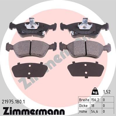 Zimmermann 21975.180.1 - Kit pastiglie freno, Freno a disco autozon.pro