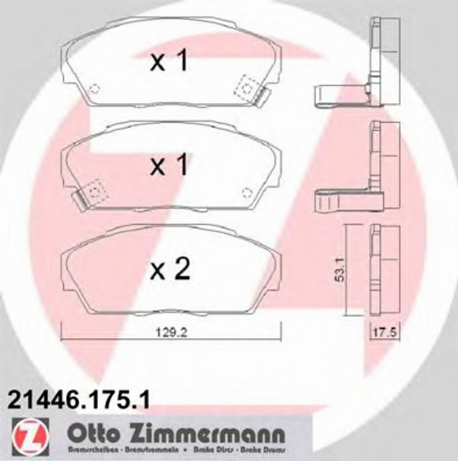 Zimmermann 214461751 - Kit pastiglie freno, Freno a disco autozon.pro