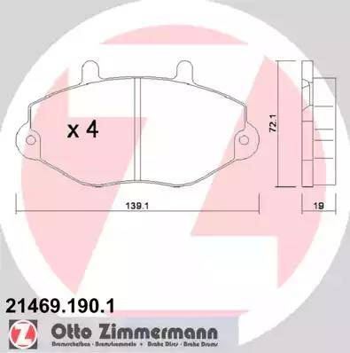 Zimmermann 21469.190.1 - Kit pastiglie freno, Freno a disco autozon.pro