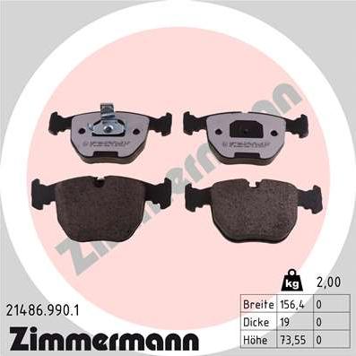 Zimmermann 21486.990.1 - Kit pastiglie freno, Freno a disco autozon.pro