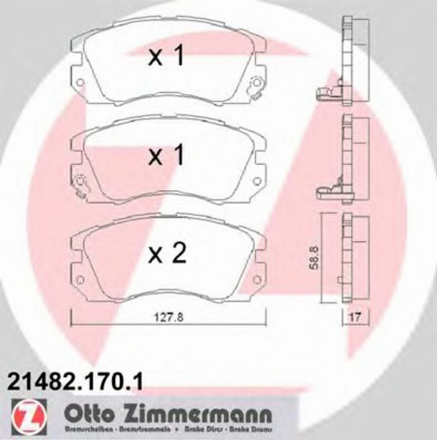 Zimmermann 214821701 - Kit pastiglie freno, Freno a disco autozon.pro