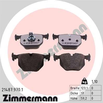 Zimmermann 21487.970.1 - Kit pastiglie freno, Freno a disco autozon.pro