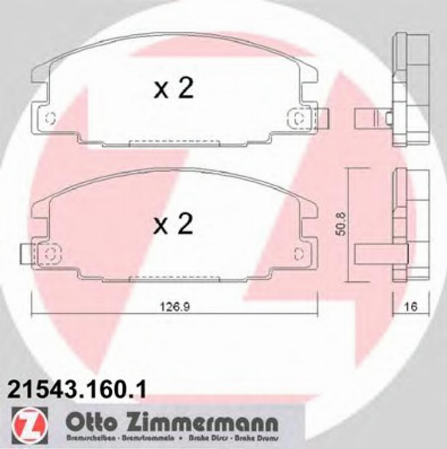 Zimmermann 21543.160.1 - Kit pastiglie freno, Freno a disco autozon.pro