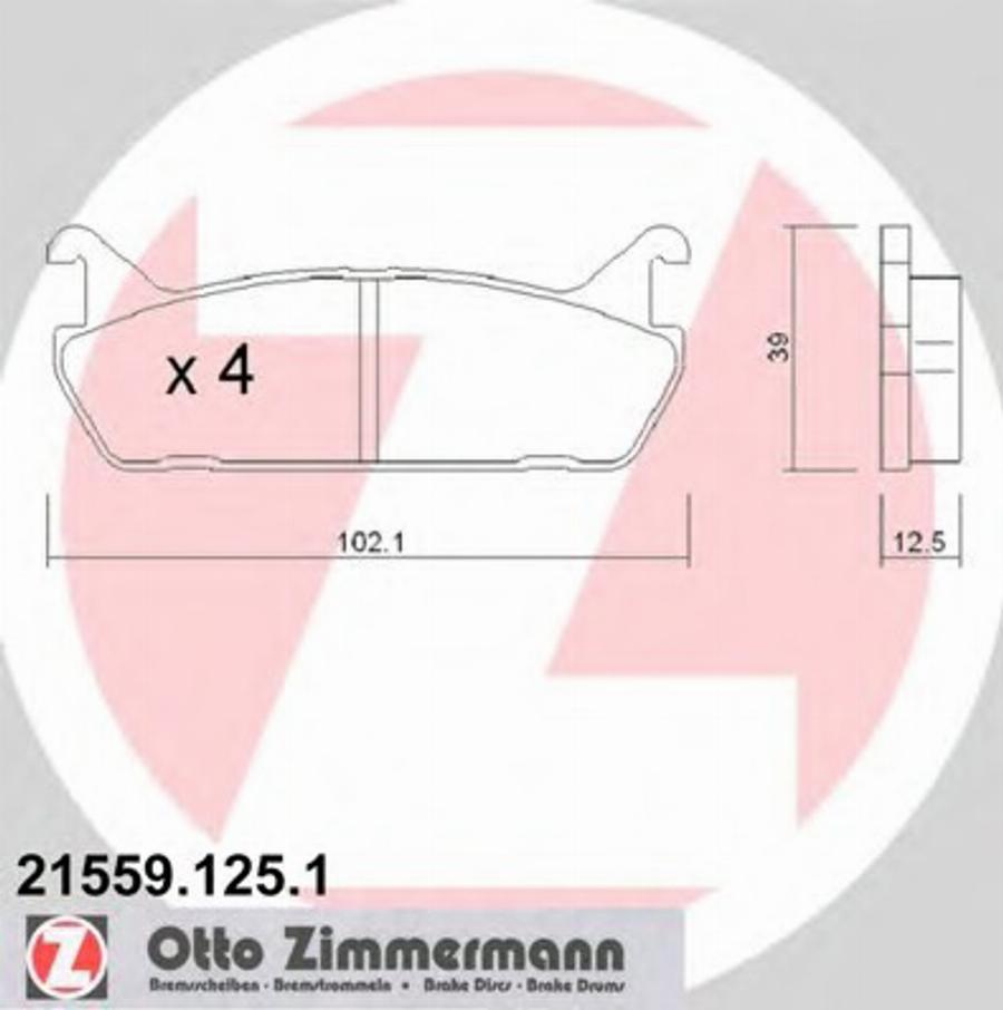 Zimmermann 215591251 - Kit pastiglie freno, Freno a disco autozon.pro