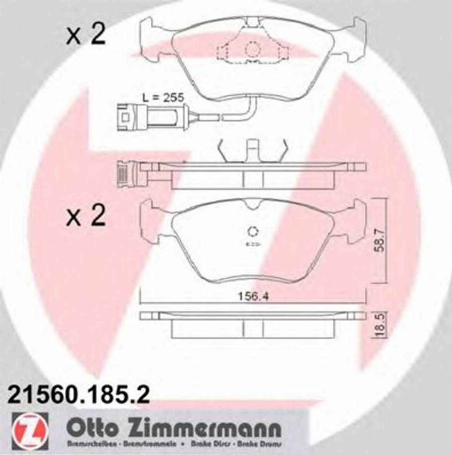 Zimmermann 215601852 - Kit pastiglie freno, Freno a disco autozon.pro