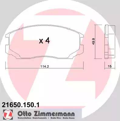 Zimmermann 21650.150.1 - Kit pastiglie freno, Freno a disco autozon.pro