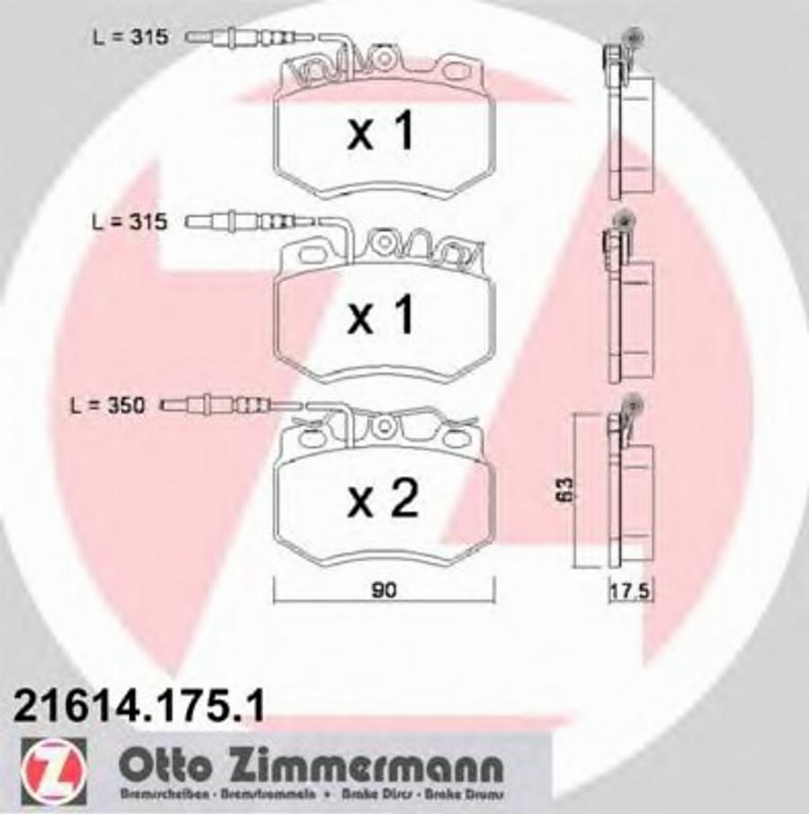 Zimmermann 216141751 - Kit pastiglie freno, Freno a disco autozon.pro