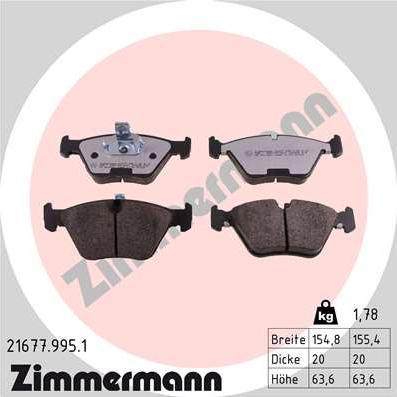 Zimmermann 21677.995.1 - Kit pastiglie freno, Freno a disco autozon.pro