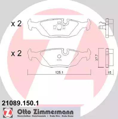 Zimmermann 21089.150.1 - Kit pastiglie freno, Freno a disco autozon.pro