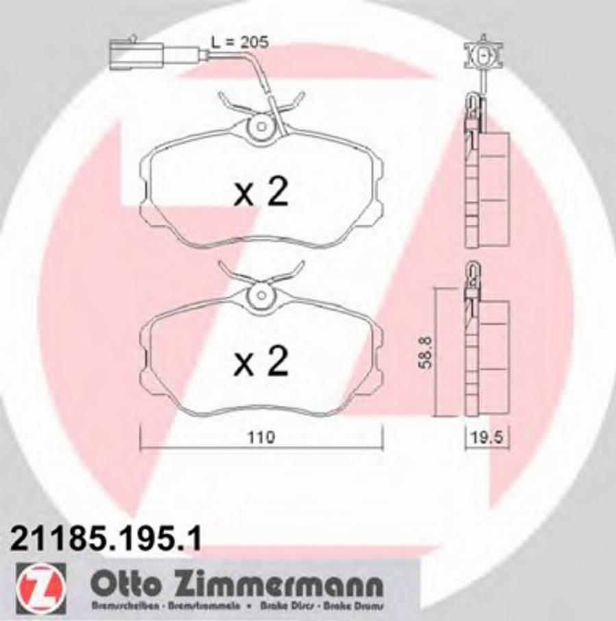 Zimmermann 211851951 - Kit pastiglie freno, Freno a disco autozon.pro