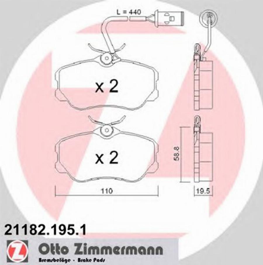 Zimmermann 211821951 - Kit pastiglie freno, Freno a disco autozon.pro