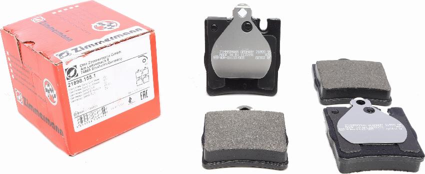 Zimmermann 21898.155.1 - Kit pastiglie freno, Freno a disco autozon.pro