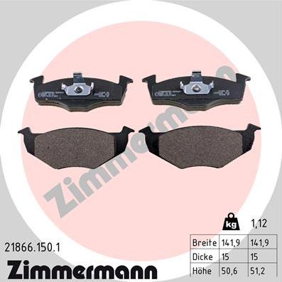 Zimmermann 21866.150.1 - Kit pastiglie freno, Freno a disco autozon.pro