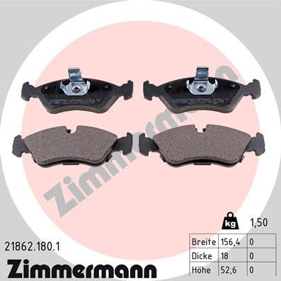 Zimmermann 21862.180.1 - Kit pastiglie freno, Freno a disco autozon.pro