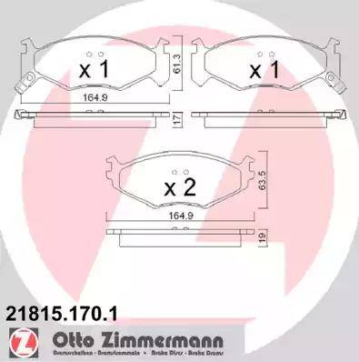 Zimmermann 21815.170.1 - Kit pastiglie freno, Freno a disco autozon.pro