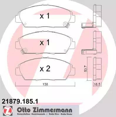 Zimmermann 21879.185.1 - Kit pastiglie freno, Freno a disco autozon.pro