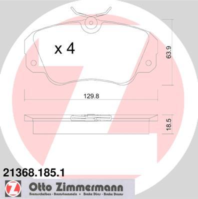 Zimmermann 21368.185.1 - Kit pastiglie freno, Freno a disco autozon.pro