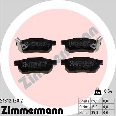 Zimmermann 21312.130.2 - Kit pastiglie freno, Freno a disco autozon.pro