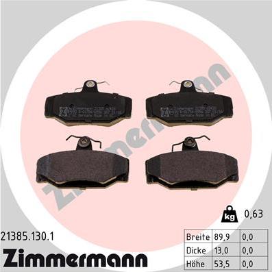 Zimmermann 21385.130.1 - Kit pastiglie freno, Freno a disco autozon.pro