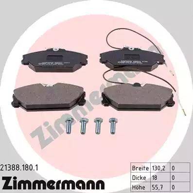 Zimmermann 21388.180.1 - Kit pastiglie freno, Freno a disco autozon.pro