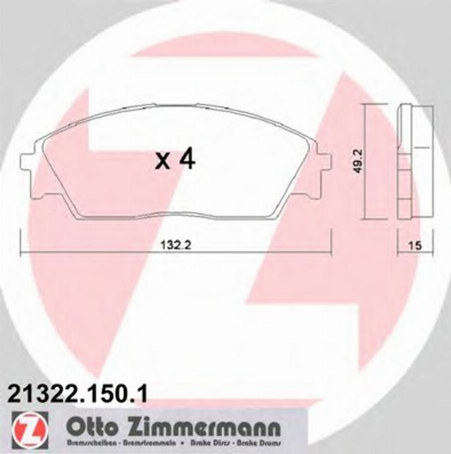 Zimmermann 21322.150.1 - Kit pastiglie freno, Freno a disco autozon.pro