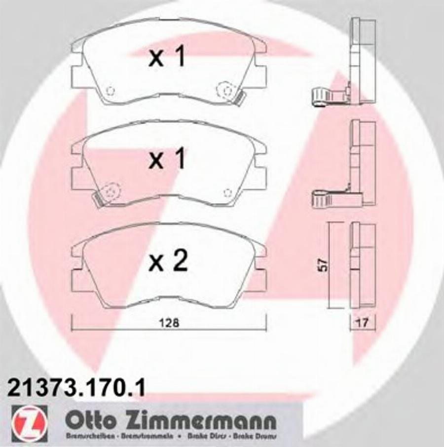 Zimmermann 21373.170.1 - Kit pastiglie freno, Freno a disco autozon.pro