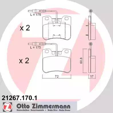 Zimmermann 21267.170.1 - Kit pastiglie freno, Freno a disco autozon.pro