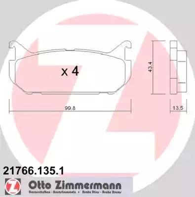 Zimmermann 21766.135.1 - Kit pastiglie freno, Freno a disco autozon.pro