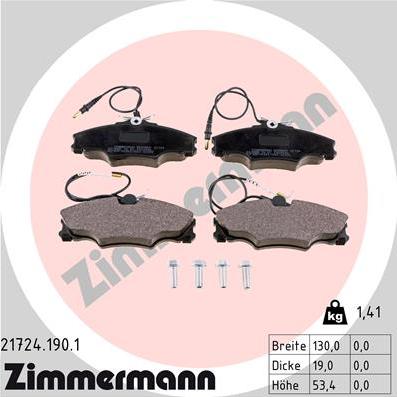 Zimmermann 21724.190.1 - Kit pastiglie freno, Freno a disco autozon.pro