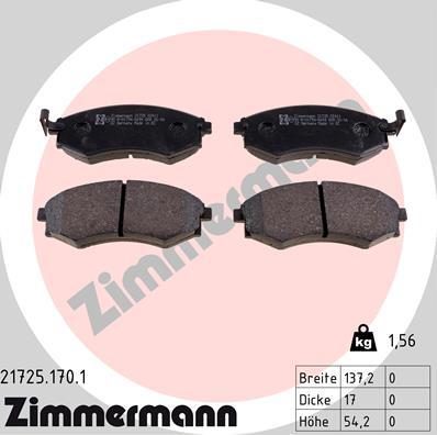 Zimmermann 21725.170.1 - Kit pastiglie freno, Freno a disco autozon.pro