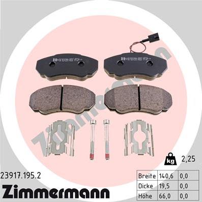 Zimmermann 23917.195.2 - Kit pastiglie freno, Freno a disco autozon.pro