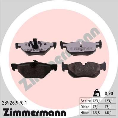 Zimmermann 23926.970.1 - Kit pastiglie freno, Freno a disco autozon.pro