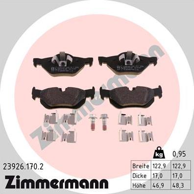 Zimmermann 23926.170.2 - Kit pastiglie freno, Freno a disco autozon.pro