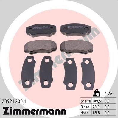 Zimmermann 23921.200.1 - Kit pastiglie freno, Freno a disco autozon.pro