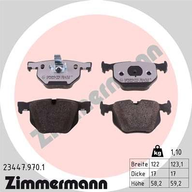 Zimmermann 23447.970.1 - Kit pastiglie freno, Freno a disco autozon.pro