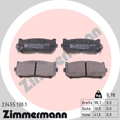 Zimmermann 23455.130.1 - Kit pastiglie freno, Freno a disco autozon.pro