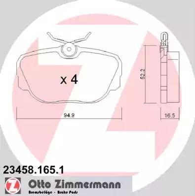 Zimmermann 23458.165.1 - Kit pastiglie freno, Freno a disco autozon.pro