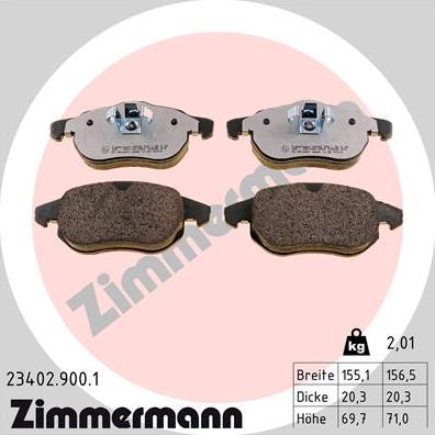 Zimmermann 23402.900.1 - Kit pastiglie freno, Freno a disco autozon.pro