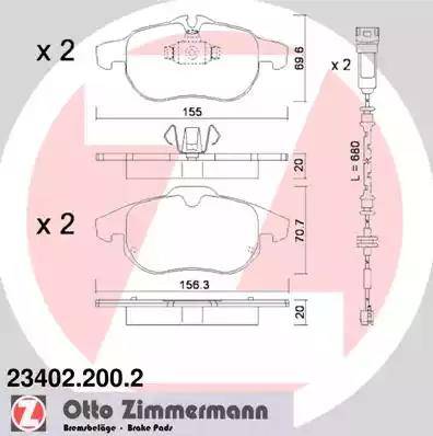 Zimmermann 23402.200.2 - Kit pastiglie freno, Freno a disco autozon.pro