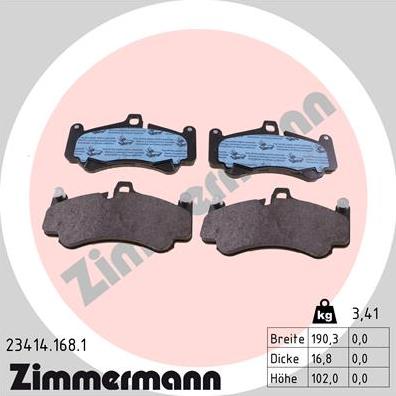 Zimmermann 23414.168.1 - Kit pastiglie freno, Freno a disco autozon.pro