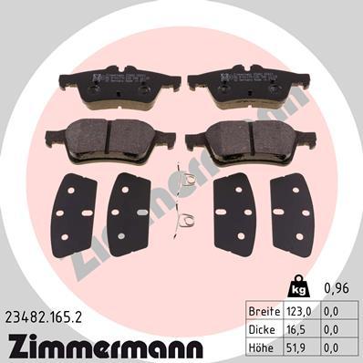 Zimmermann 23482.165.2 - Kit pastiglie freno, Freno a disco autozon.pro