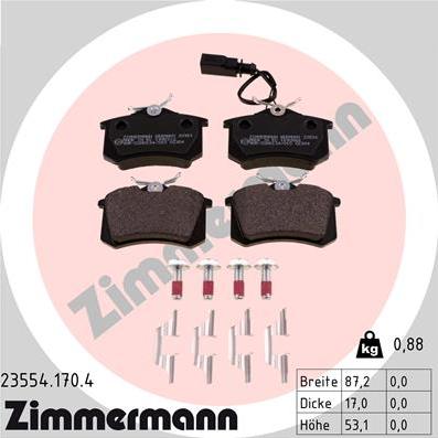 Zimmermann 23554.170.4 - Kit pastiglie freno, Freno a disco autozon.pro