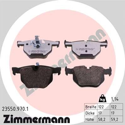 Zimmermann 23550.970.1 - Kit pastiglie freno, Freno a disco autozon.pro