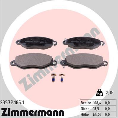 Zimmermann 23577.185.1 - Kit pastiglie freno, Freno a disco autozon.pro