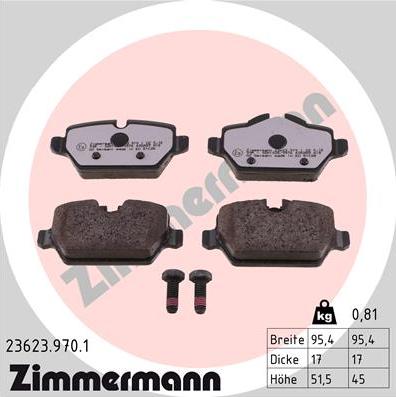 Zimmermann 23623.970.1 - Kit pastiglie freno, Freno a disco autozon.pro