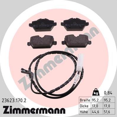 Zimmermann 23623.170.2 - Kit pastiglie freno, Freno a disco autozon.pro