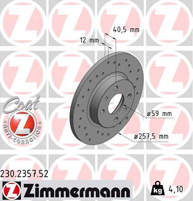 Zimmermann 230.2357.52 - Discofreno autozon.pro